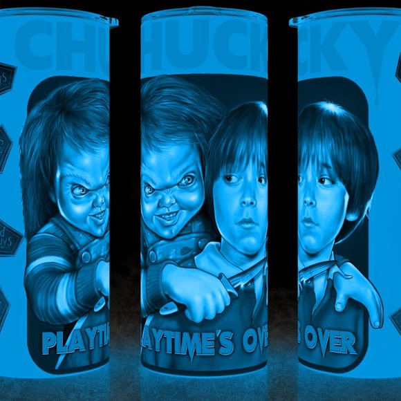Glow in the Dark Chucky Playtime's Over Child's Play Cup Mug Tumbler - Picture 1 of 2